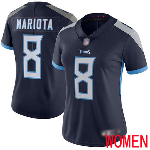 Tennessee Titans Limited Navy Blue Women Marcus Mariota Home Jersey NFL Football 8 Vapor Untouchable